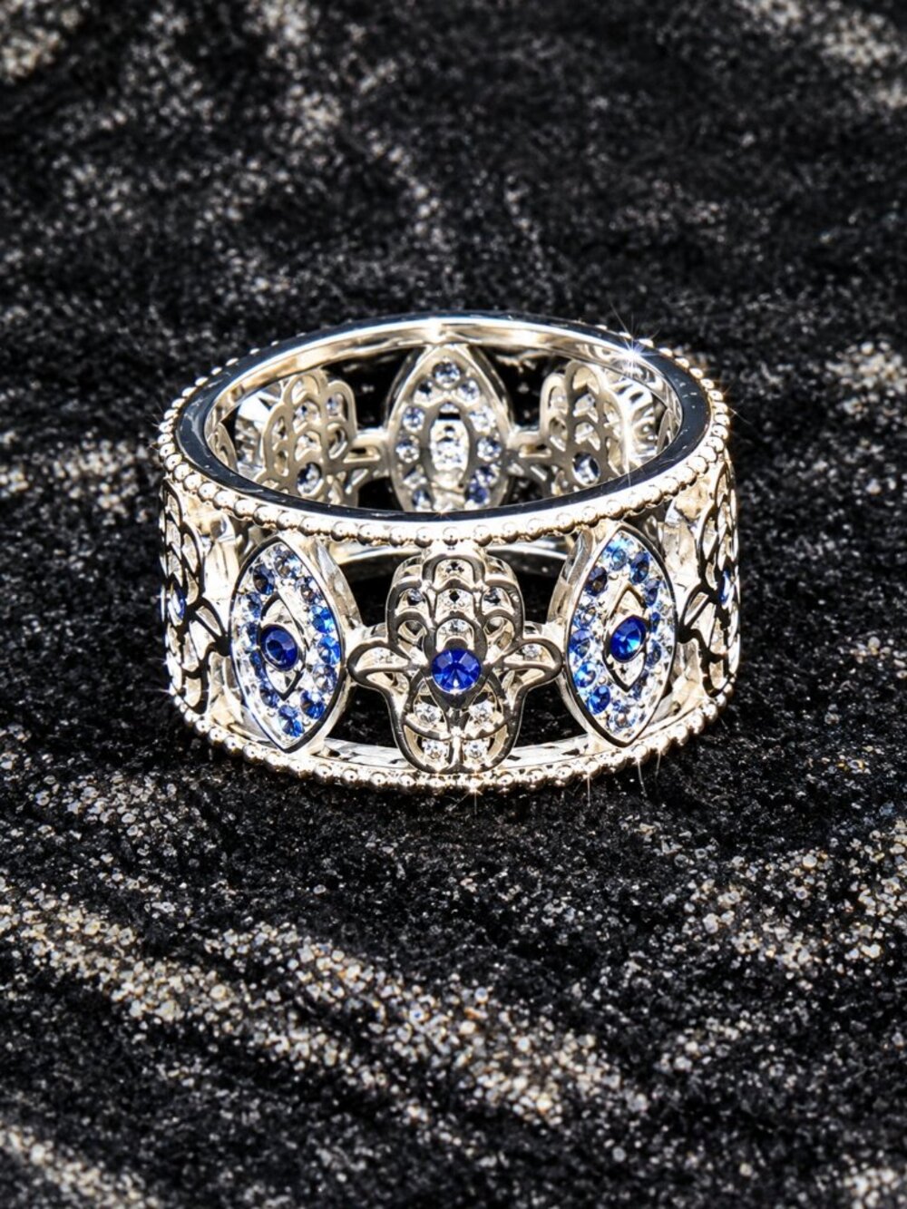 Hamsa and the Eye of Buddha ring Size 6...26028